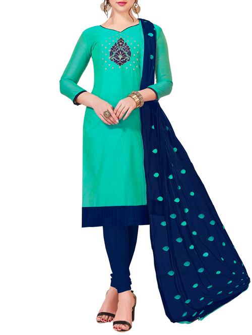 embroidered unstitched churidaar suit - 15868402 - Very Small Image - 1
