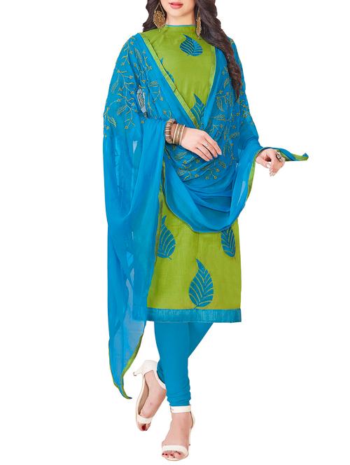 embroidered unstitched churidaar suit - 15868414 - Very Small Image - 1