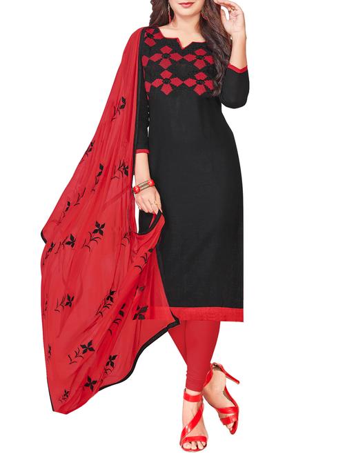 embroidered unstitched churidaar suit - 15868416 - Very Small Image - 1