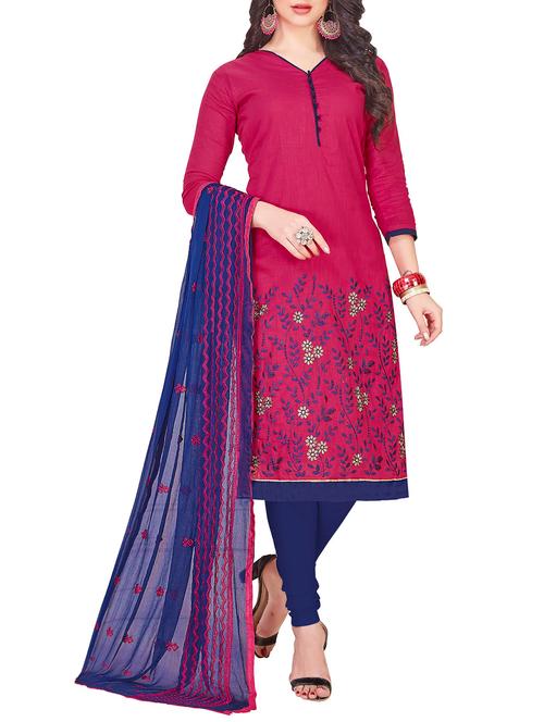 embroidered unstitched churidaar suit - 15868417 - Very Small Image - 1