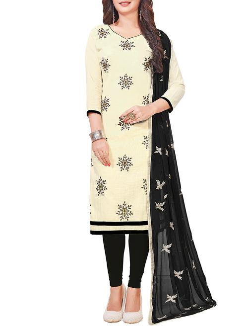 embroidered unstitched churidaar suit - 15868419 - Very Small Image - 1