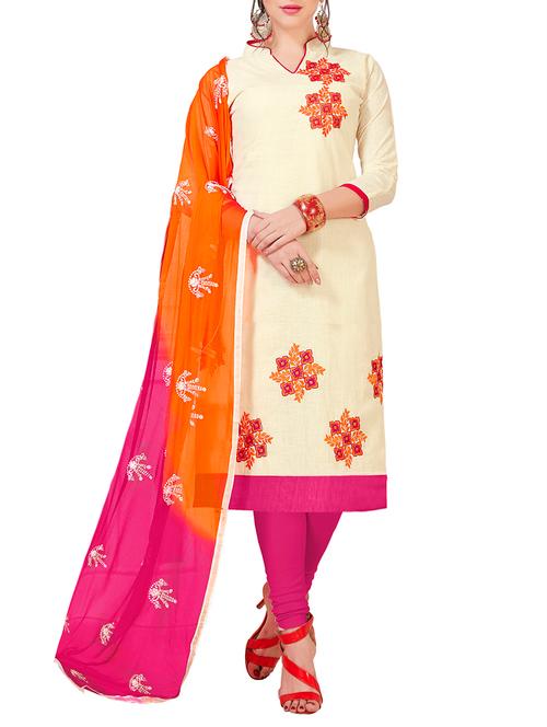 embroidered unstitched churidaar suit - 15868421 - Very Small Image - 1