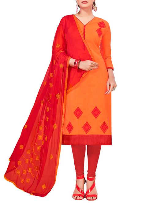 embroidered unstitched churidaar suit - 15868425 - Very Small Image - 1