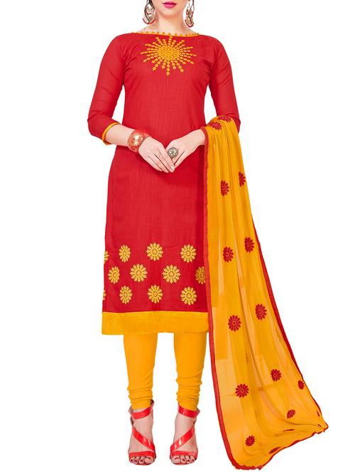 embroidered unstitched churidaar suit - 15868428 - Very Small Image - 1