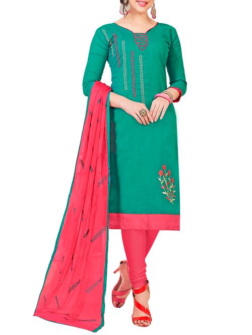 embroidered unstitched churidaar suitt - 15868430 - Very Small Image - 1