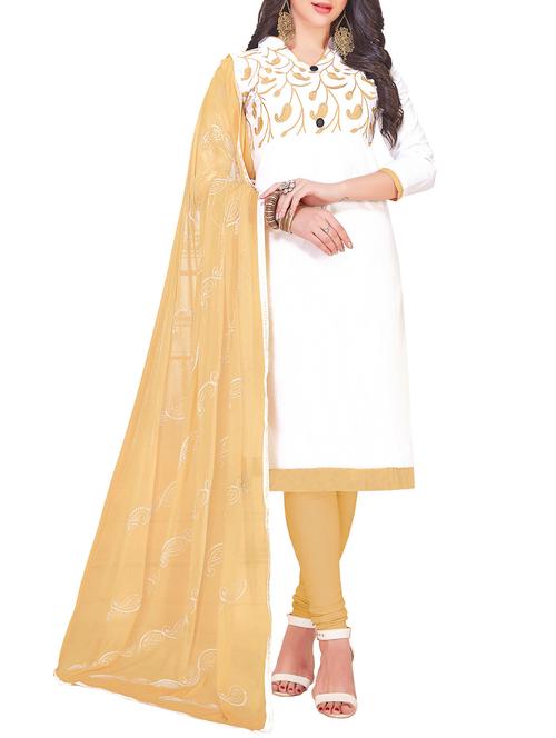 embroidered unstitched churidaar suit - 15868441 - Very Small Image - 1
