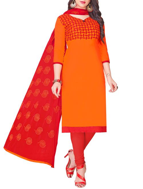 embroidered unstitched churidaar suit - 15868442 - Very Small Image - 1