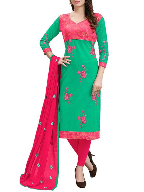 embroidered unstitched churidaar suit - 15868445 - Very Small Image - 1