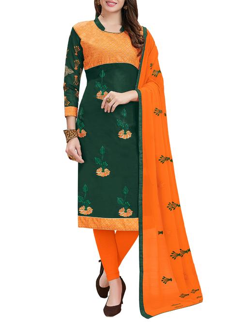 embroidered unstitched churidaar suit - 15868449 - Very Small Image - 1
