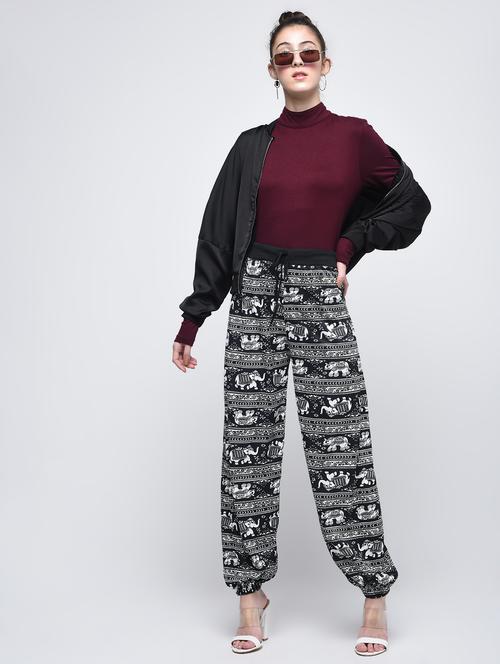drawstring waist harem pants - 15868578 - Very Small Image - 1