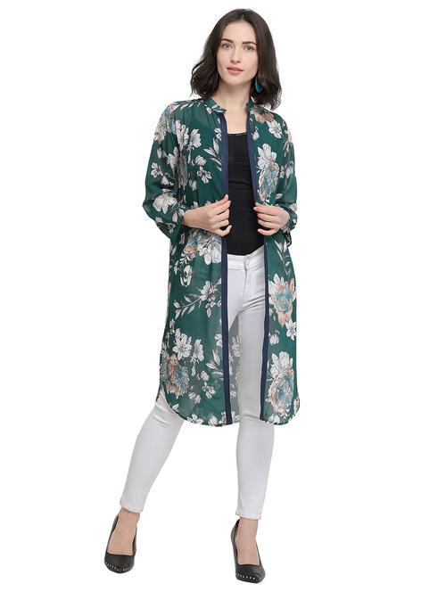 curved hem floral shrug - 15868723 - Very Small Image - 1