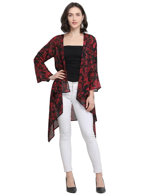 floral asymmetric shrug - 15868729 - Very Small Image - 1