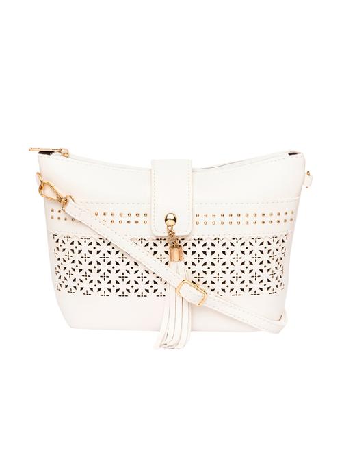 white leatherette (pu) sling bag - 15869058 - Very Small Image - 1