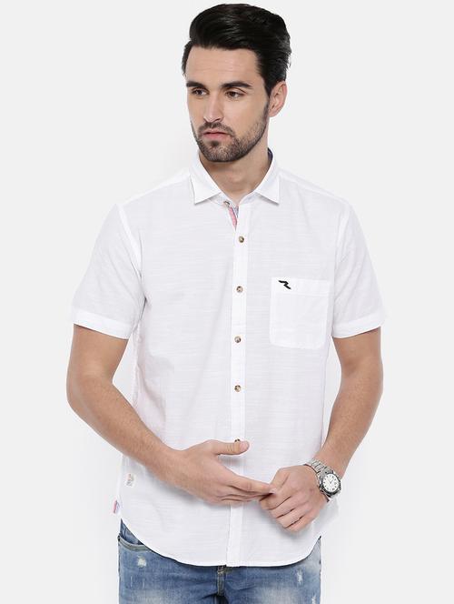 white solid casual shirt - 15869415 - Very Small Image - 1