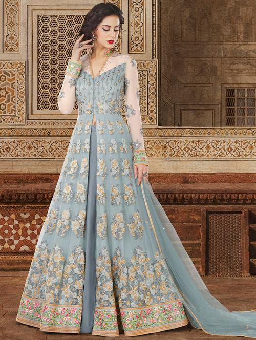 embroidered kalidaar skirt suit - 15870441 - Very Small Image - 1