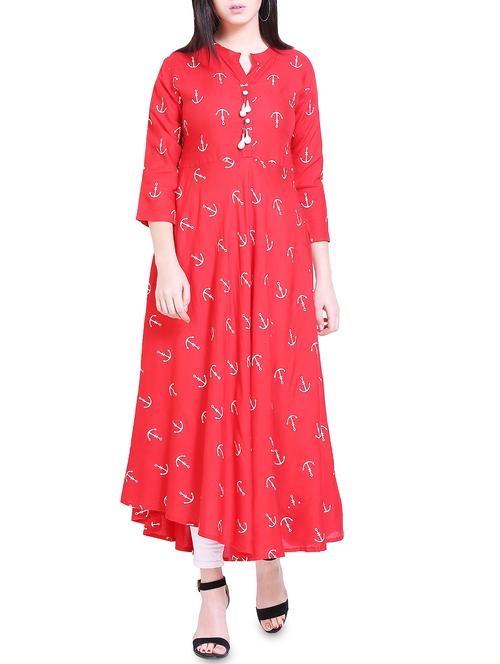a-line printed kurta - 15870512 - Very Small Image - 1