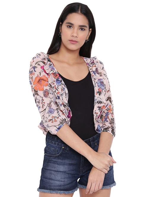 floral ruffled sheer shrug - 15870571 - Very Small Image - 1