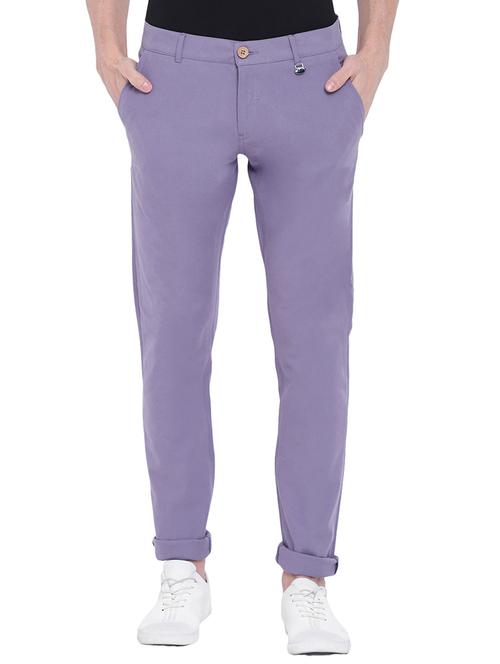 purple cotton chinos - 15871111 - Very Small Image - 1