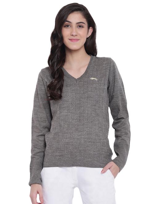 v-neck ribbed edge pullover - 15871194 - Very Small Image - 1