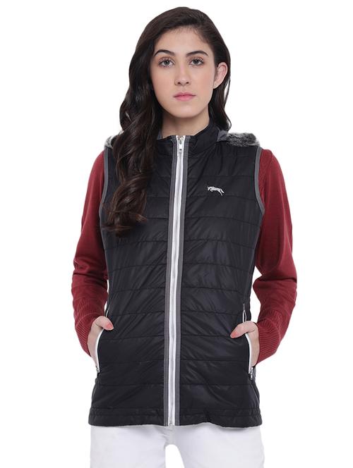 fur detail hooded quilted jacket - 15871235 - Very Small Image - 1