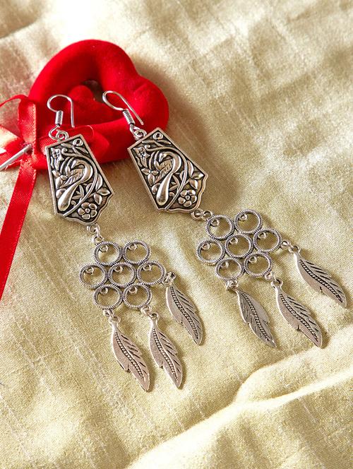 silver metal drop earring - 15871325 - Very Small Image - 1