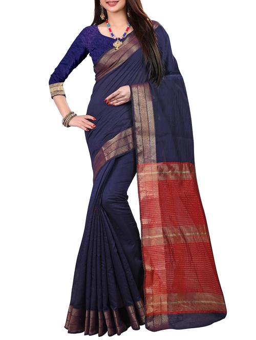 self design saree with blouse - 15871642 - Very Small Image - 1
