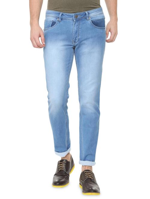 blue cotton blend washed jeans - 15871892 - Very Small Image - 1