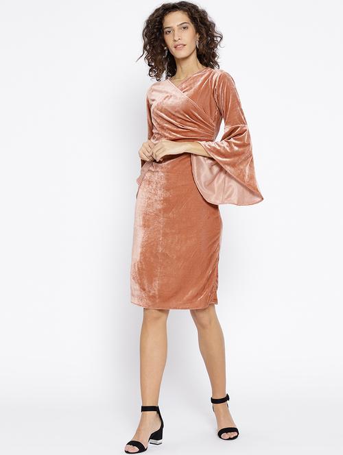 bell sleeved surplice sheath dress - 15872284 - Very Small Image - 1