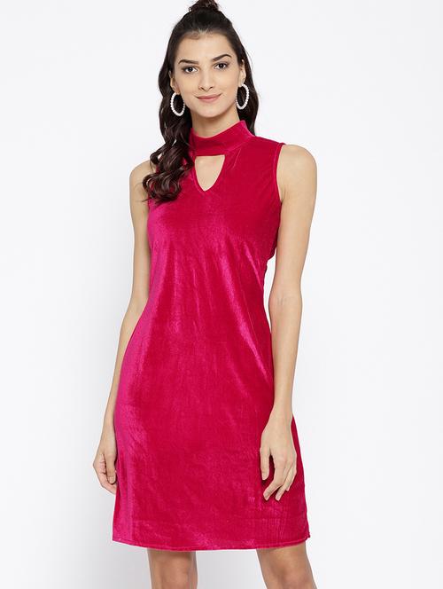 choker neck a-line dress - 15872293 - Very Small Image - 1