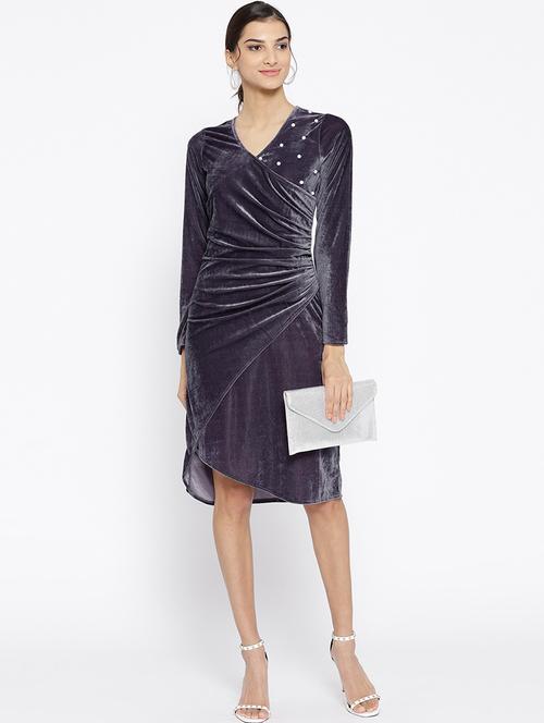 pearl embellished gathered dress - 15872337 - Very Small Image - 1