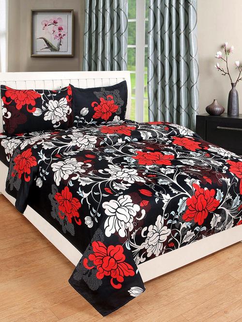 polycotton double bed sheet with 2 pillow covers - 15872562 - Very Small Image - 1