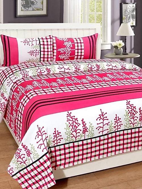 polycotton double bed sheet with 2 pillow covers - 15872569 - Very Small Image - 1