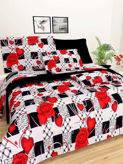 polycotton double bed sheet with 2 pillow covers - 15872622 - Very Small Image - 1