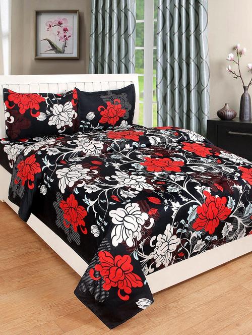 polycotton double bed sheet with 2 pillow covers - 15872628 - Very Small Image - 1