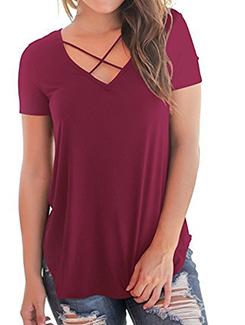 criss cross neck detail top - 15873540 - Very Small Image - 1