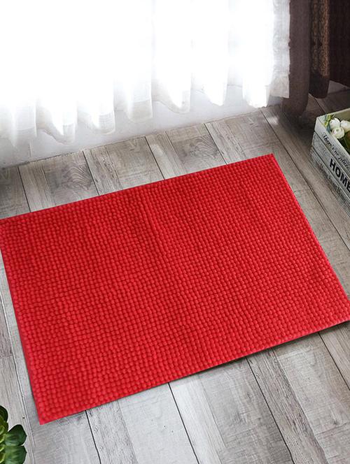 lushomes red luxurious super soft shaggy with anti spray backing (40 x 60 cms, single pc) - 15873996 - Very Small Image - 1