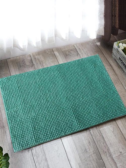 lushomes sky blue luxurious super soft shaggy with anti spray backing (40 x 60 cms, single pc) - 15873998 - Very Small Image - 1
