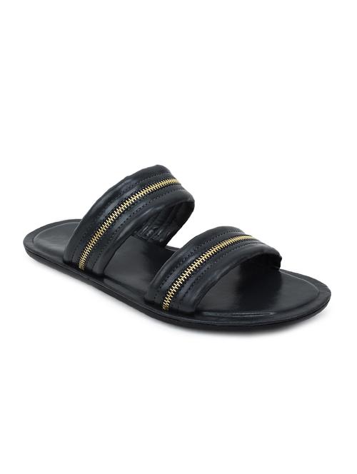 black leather slip on slippers - 15874505 - Very Small Image - 1