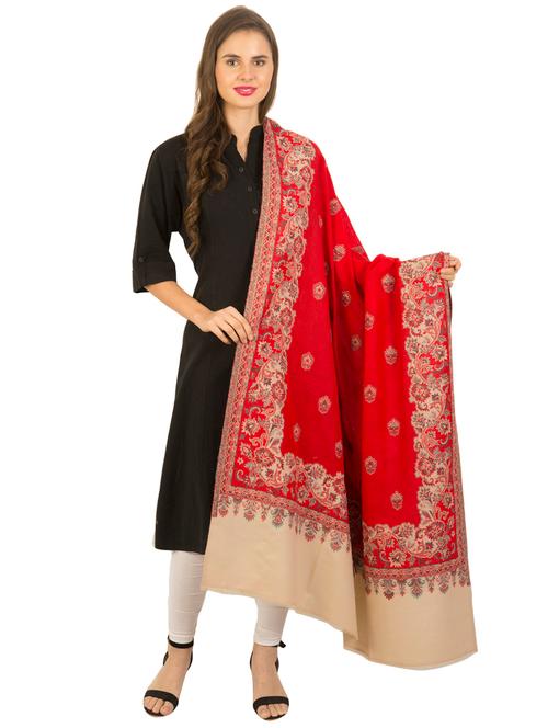 florals wool blend shawl - 15875048 - Very Small Image - 1