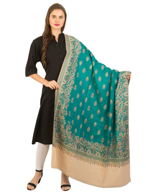 florals wool blend shawl - 15875050 - Very Small Image - 1