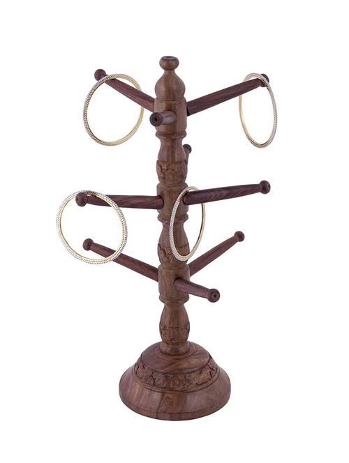 desi karigar beautiful handcrafted wooden bangles stand/holder - 15875131 - Very Small Image - 1