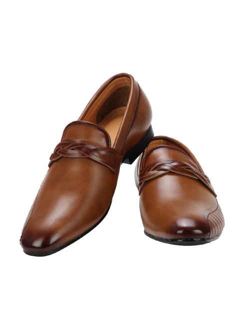 tan leatherette formal slip ons - 15875958 - Very Small Image - 1