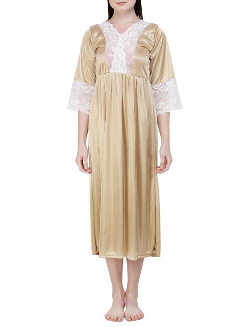 lace paneled gathered nighty - 15876589 - Very Small Image - 1