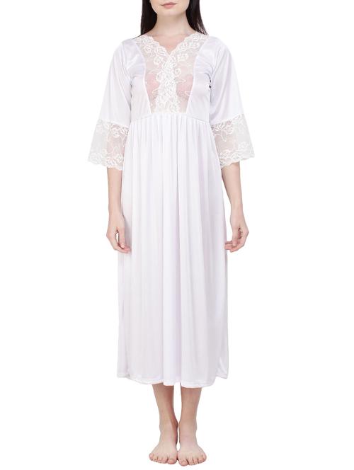 lace paneled gathered nighty - 15876590 - Very Small Image - 1
