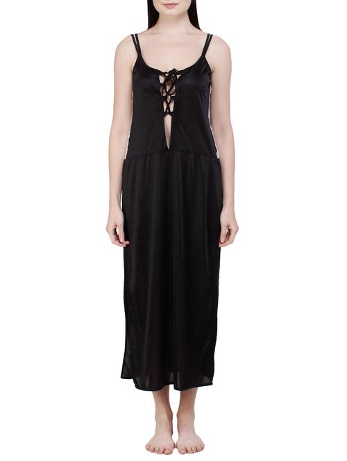 lace up detail high slit nighty - 15876642 - Very Small Image - 1