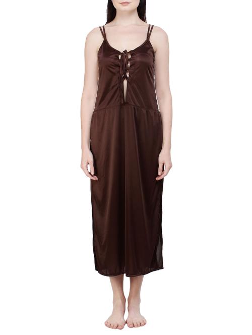 lace up detail high slit nighty - 15876643 - Very Small Image - 1