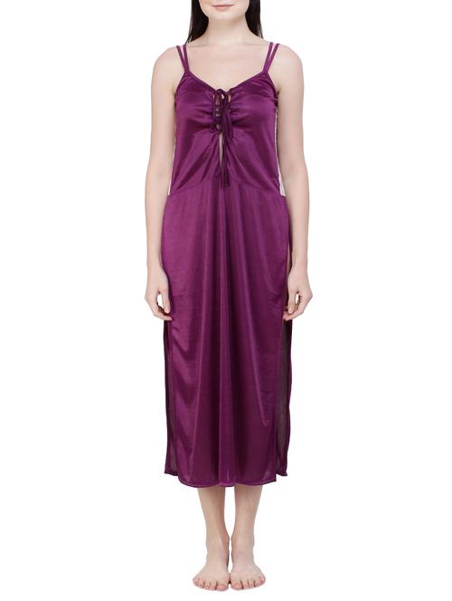 lace up detail high slit nighty - 15876645 - Very Small Image - 1