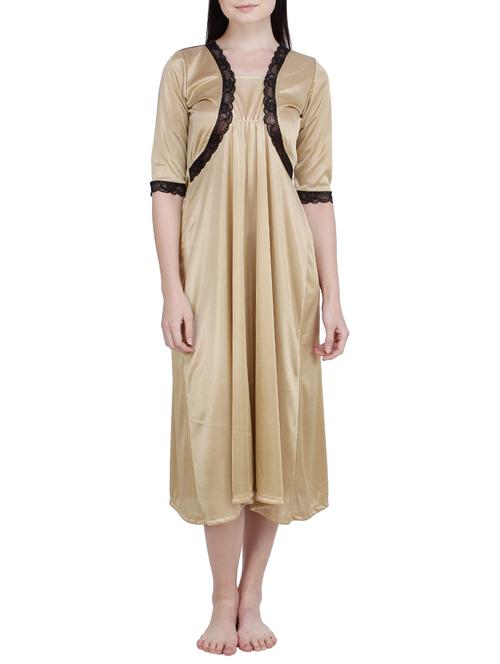 lace trim mesh paneled nighty - 15876739 - Very Small Image - 1