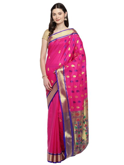 conversational zari motif woven saree with blouse - 15876971 - Very Small Image - 1