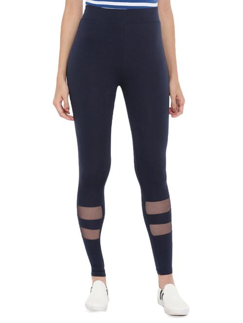 high waist sheer panel jegging - 15877066 - Very Small Image - 1